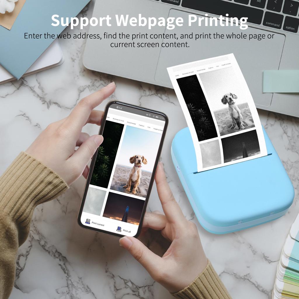 X1 Portable Mini Pocket Printer 80mm BT Wireless Thermal Photo Printer 300dpi Picture Memo Notes