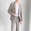 Casual Western-style Men's Suit Jacket + Lightweight Loose Business Trousers Slim Career Two-piece Set