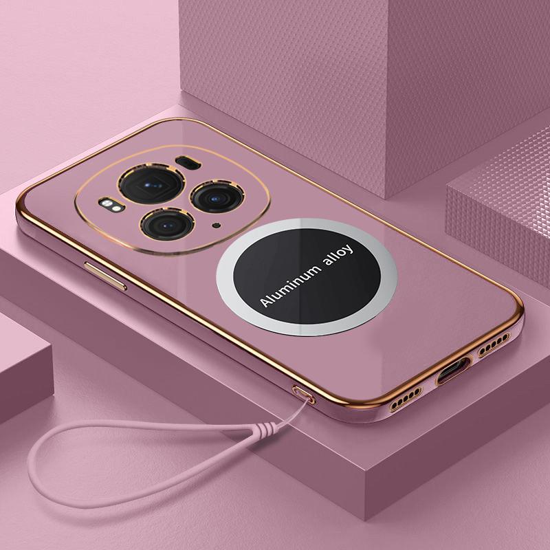 Чехол для Honor magic 6 Чехол для телефона Honor magic 6 Pro Магнитное притяжение Роскошное квадратное покрытие Противоударная силиконовая задняя крышка