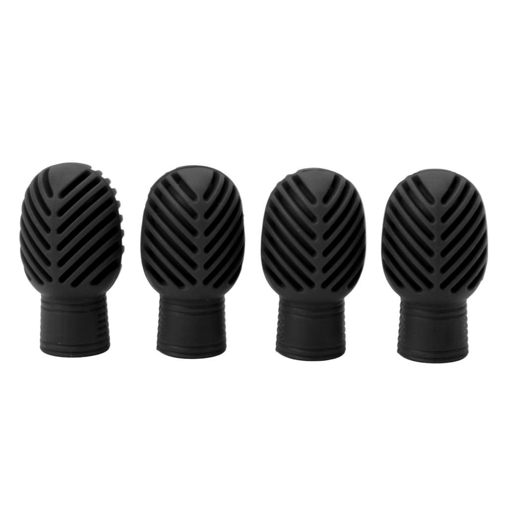 4PCS Drumstick Silent Practice Tip Silicone Stretchable Drum Practice Percussion Tip Black