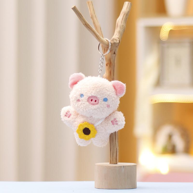 Rabbit Panda Keychain Cute Cartoon Girl Backpack Decorative Pendant Plush Doll