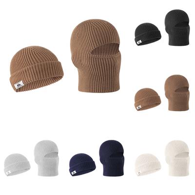 Мужские и женские вязаные шапки, повседневные и универсальные, теплая и холодная шапка, большой обхват головы, шерстяная шапка, одна шапка, двойная носка