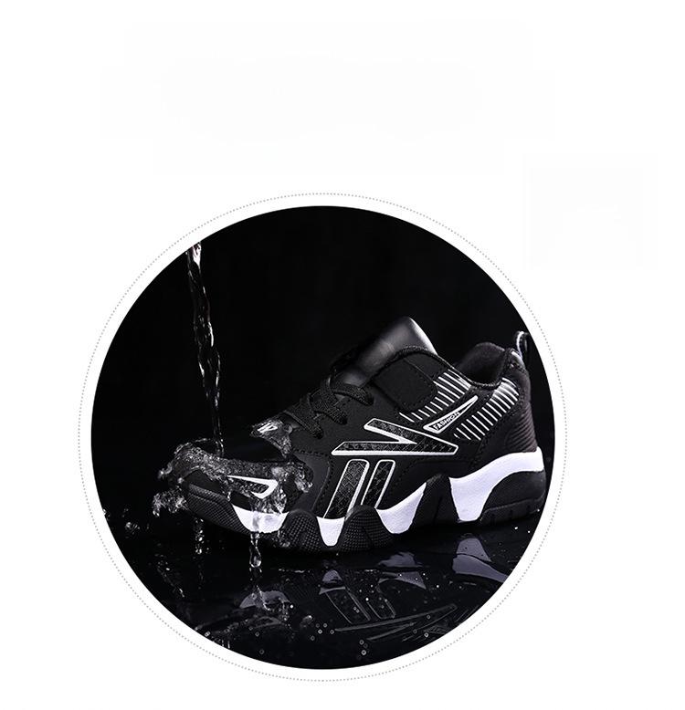 New Kids' Leather Waterproof Running Shoes for Middle and Large Children - Spring/Autumn Sports Shoes. Ideal for Students, Non-slip and Casual.