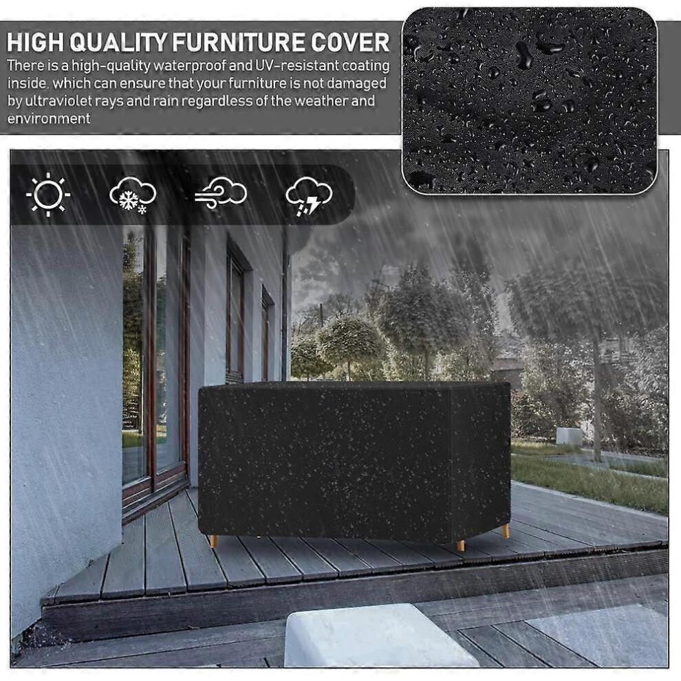 Outdoor Furniture Cover Waterproof UV Resistant 242x162x100cm Garden Table Chair Protection Black