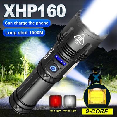 1200 люмен XHP160 Супер яркий светодиодный фонарик Перезаряжаемый через USB XHP120 Вспышка XHP50 Мощный фонарик
