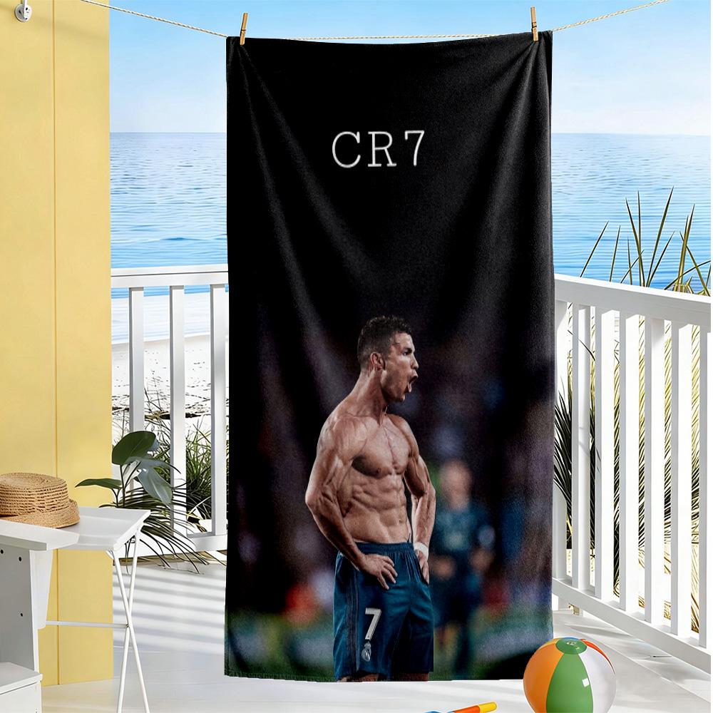 Cr7 Football Legend Beach Towel High Absorbency & Quick-Dry Comfortable Lightweight Perfect for Traveling Yoga Camping and Swimming