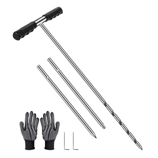 Набор зондов для отбора проб почвы, зонд для сбора проб почвы из нержавеющей стали с Т-образной ручкой, регулируемый