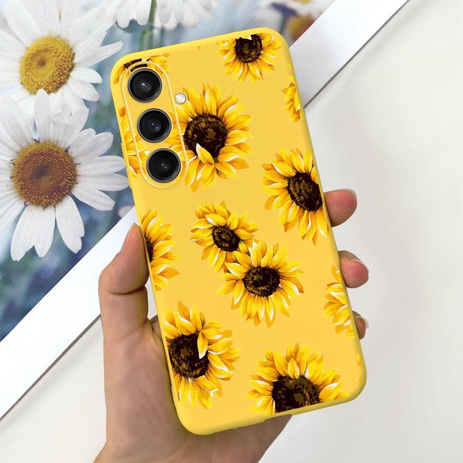 Чехол для Samsung Galaxy A55 Красивый мультяшный дизайн Девочки Подсолнух Мягкий ТПУ Чехол для телефона Для Samsung A15 A25 A35 A55 5G Fundas Coque