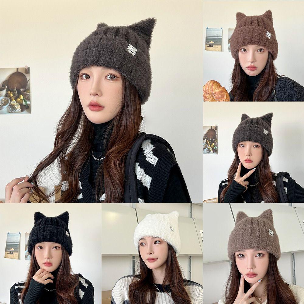 Elastic Knitted Wool Cap Windproof Winter Hat Fashion Ear Protection Cap Outdoor