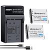 Compatible with PENTAX of USB Charger and Compatible Battery Q10 1360mAh YJCO D-LI68/D-LI122 (set 2) 3.7V