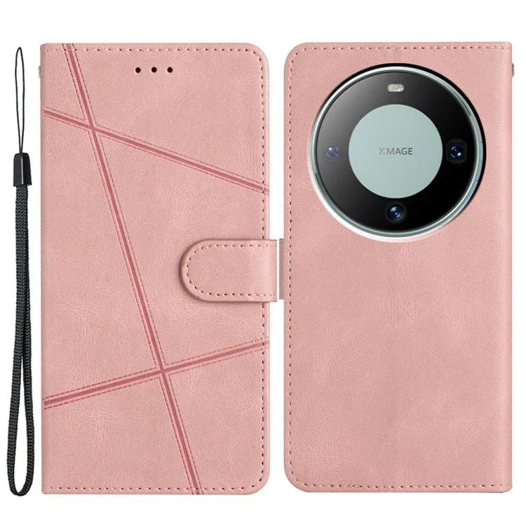 Для Huawei Mate 60 чехол-кошелек-подставка для телефона Crazy Horse Texture PU Leather Imprinted Lines Cover