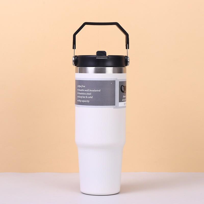 30 Oz Insulated Mug 304 Stainless Steel Drinkware Vacuum Insulation BPA Free Tritan Material, Perfect for Iced and Hot Drinks