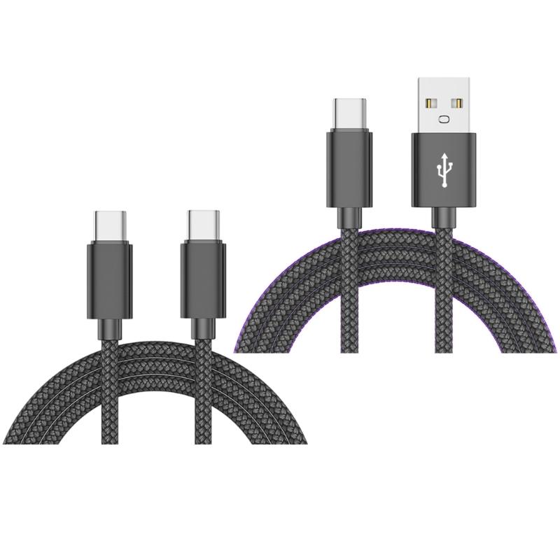 Плетеные кабели для зарядки телефона USB C Быстрая зарядка 3A Power Delivery 100 Вт 480 Мбит/с Передача данных для нескольких устройств