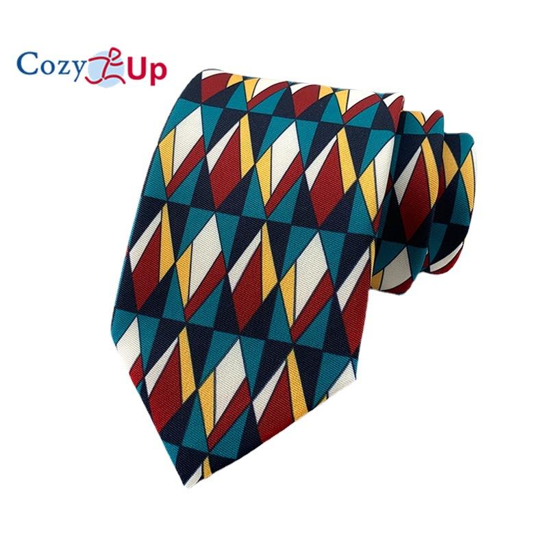 Cozy Up Новый мужской галстук с винтажным принтом 146x8x3,5 см, праздничная вечеринка, свадьба