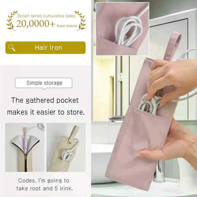 High Temperature Curling Iron Bag Heat-Resistant Waterproof Straightener Storage Pouch Protective Cover Dustproof