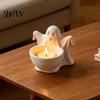 DIY Hand Painted Ghost Crafts 3D Printed Storage Ornament, Cute Candy Bowl, Halloween Desktop Decor Jewelry Holder, Creative Desk Organizer