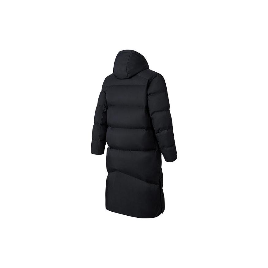 Anta Тренировочная серия однотонная куртка-пуховик с капюшоном и застежкой-молнией, длинная, с защитой от снега, мужская верхняя одежда, базовая, черный цвет 952347905-3