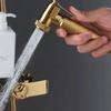 Роскошный золотой душевой набор 4 в 1 с распылителем, смеситель для ванной комнаты, смеситель для холодной и горячей воды, душ из нержавеющей стали