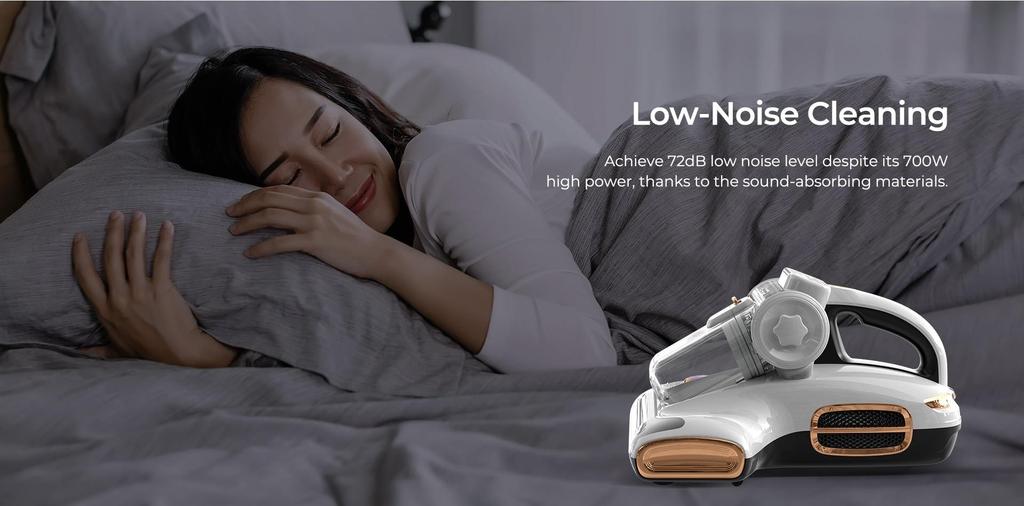JIGOO T600 Пылесос для матраса-кровати с двойной чашкой - удаление пылевых клещей на 99,99% с системой диффузии аромата