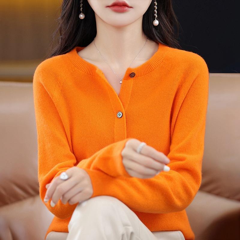 INDFS Women's Fashion Casual Fall Winter Solid Color Print Long Sleeve O-Neck Sweaters