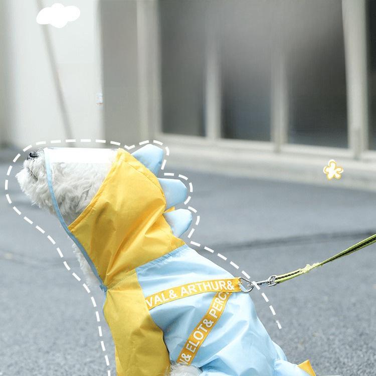 Водонепроницаемый дождевик для собак мелких и средних пород - Четвероногий дизайн для летних дождливых дней. Идеально подходит для щенков, тедди и бишонов.