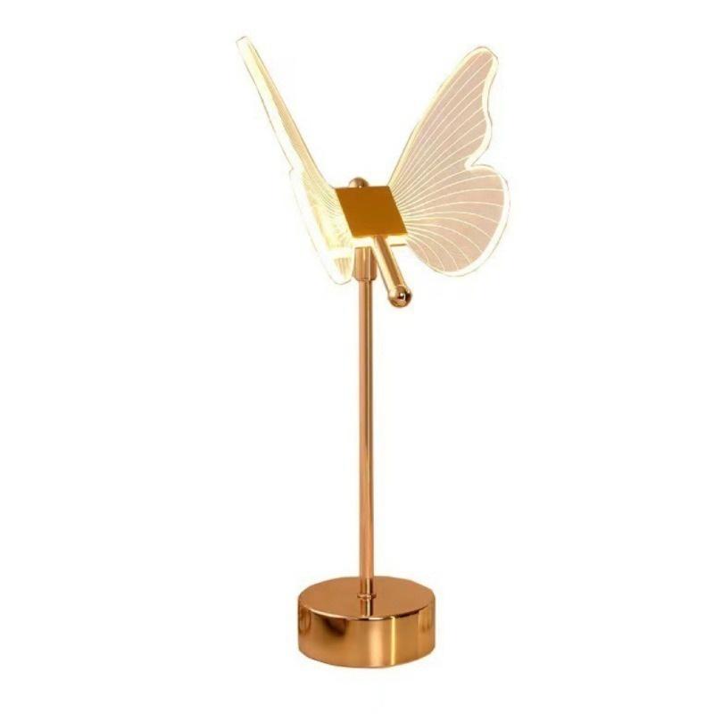 Light Luxury Modern Minimalist Acrylic Metal Butterfly Table Lamp Ambient Night Light Bedroom Girls' Room Bedside Decoration