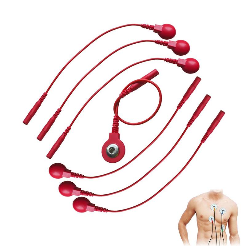 Standard Electrode Lead Wires Cables Electrode Wires DC Head 2mm Snap 3.5mm Plug For Tens/Ems Massager Therapy Electrode Gloves