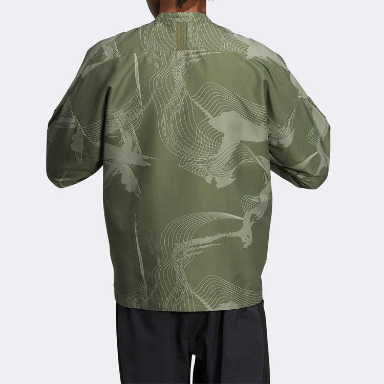 adidas SS22 Сплошная куртка на молнии с логотипом, мужская верхняя одежда, зеленая HE5151