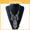 Simulation Ethnic Style Gemstone Decoration Women Necklace With Tassel Design