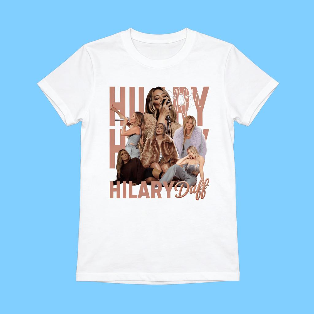 Hilary Duff Lucky Me Tour Tshirt Hot Sales Unisex and Women Summer Cotton Clothing Fashion Y2K Short Sleeves Street Wear Unisex