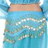 Belly Dance Hip Skirt Scarf Wrap Belt Chiffon Hipscarf with Gold Coins