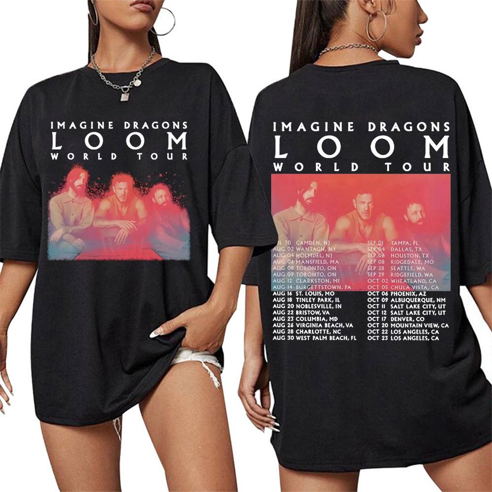 202526 Горячая Распродажа Imagine Dragons Loom Мировой Тур Чехол Футболка Мужская Женская Повседневная Хип-Хоп Поп Уличная Хлопковая Футболка Топ