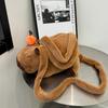 Adorable Plush Capybara Backpack Large Capacity Convertible Crossbody Shoulder Bag for Travel Daily Use