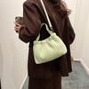 Chic Pleated Handbag for Women  Spring New Casual Simple Crossbody Bag Large Capacity Soft PU Single Shoulder Bag