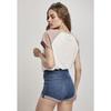 T-shirt femme - Urban Classics - Contrast Raglan - Blanc/Rose - 100% Coton - Coupe Loose