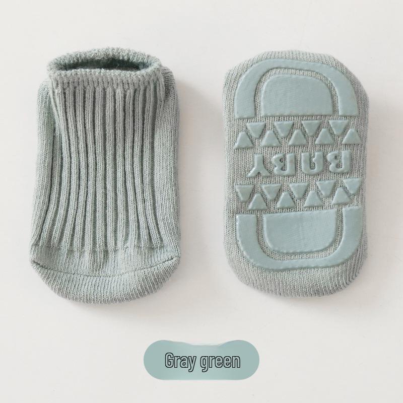 Spring/Summer Anti-Slip Combed Cotton Baby Socks - Infant Walking Floor Socks