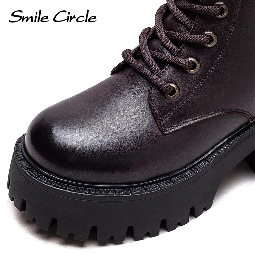 Ботинки из натуральной кожи. Женские зимние мягкие ботильоны. Модные повседневные ботинки на толстой подошве.