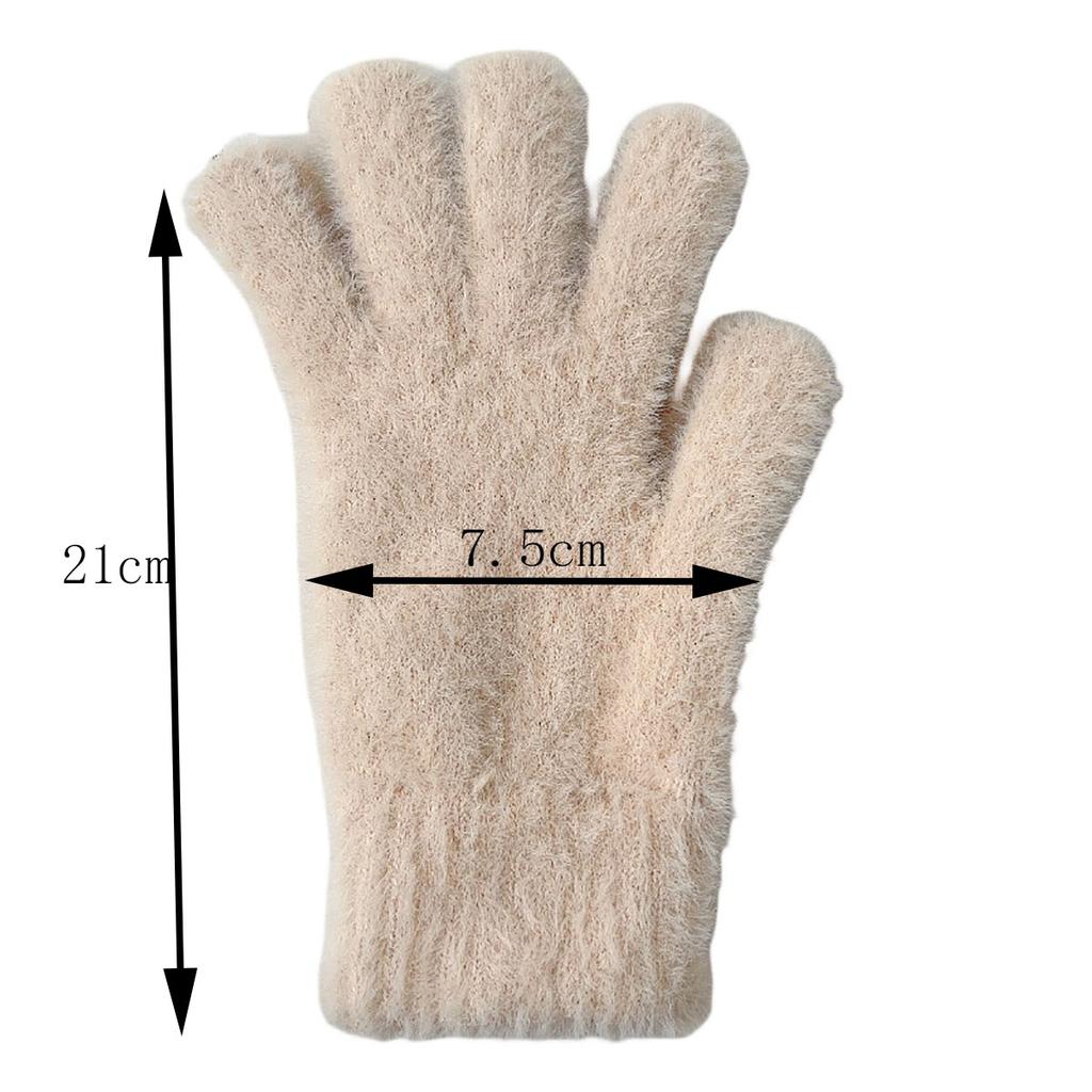 Fashion Winter Mink Velvet Five Finger Gloves Plush Warm Cold-proof Gloves Women Outdoors Cycling Solid Color Wistiti Mittens