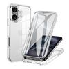 Прозрачный чехол 360° для защиты всего корпуса для iPhone 17 Air 16 16E 15 14 13 12 Mini 11 Pro Max Plus Двусторонний бампер