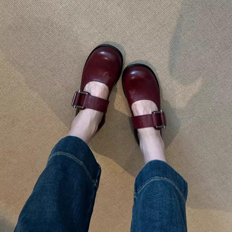 Версия из овчины~ Британский стиль Японская круглая голова Мэри Джейн туфли женские однопуговичные лоферы кожаная платформа универсальные одиночные туфли