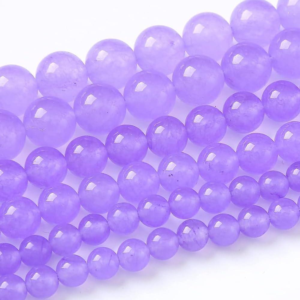 48 шт. Бусины из лавандового халцедона 8 мм Круглые бусины Натуральные драгоценные камни Браслеты