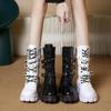 Women Autumn Winter Fashion Lace-up Zipper Boots Platform Heel Ladies Shoes Knee High Boots