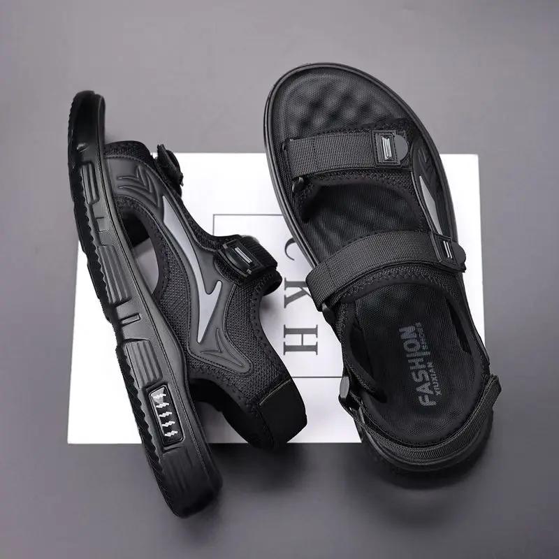 Пляжная обувь для мужчин Бег Спорт Новинка в продаже Тренд 2025 Цвет Оптом ПВХ Стильная Удобная 39 Купить Мужские Сандалии