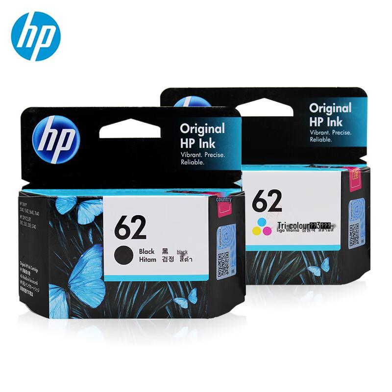 HP 62 Original Black & Tri-color Ink Cartridge Combo Pack