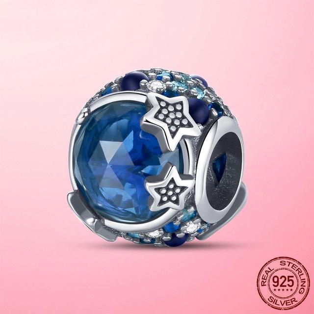 Бусины S925 925 пробы стерлингового серебра ослепительный циркон снежинка день рождения камень шарм подходит модный браслет серебро S925 изготовление ювелирных изделий