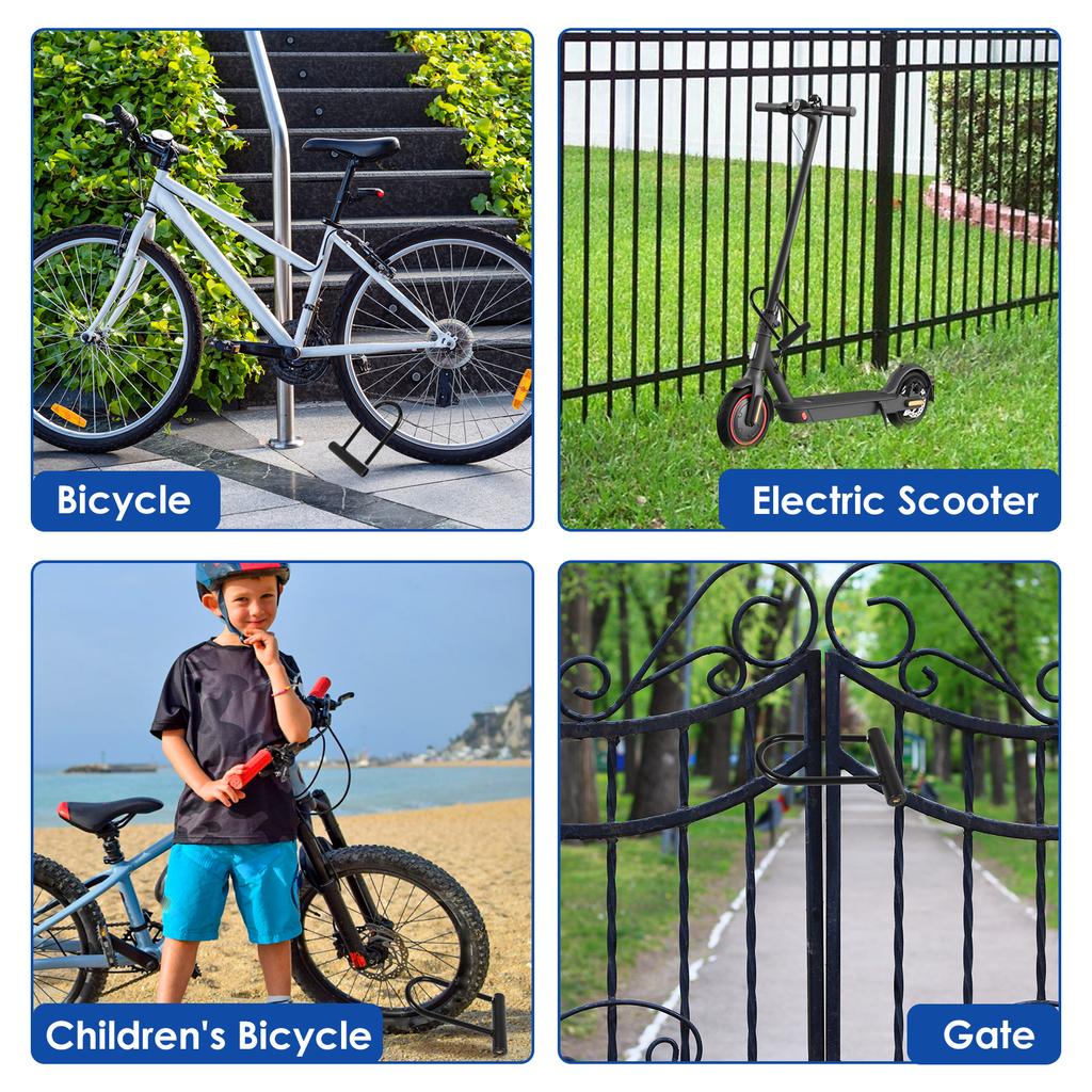 Велосипедный U-образный замок Сверхпрочные велосипедные замки Замок для электросамоката Противоугонный комплект велосипедных замков с ключами для аксессуаров для шоссейных велосипедов