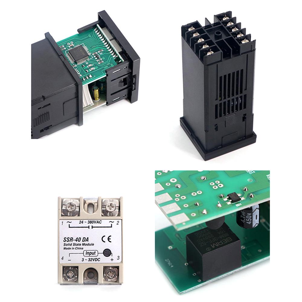 REX-C100FK07-V*AN Интеллектуальный регулятор температуры Выход SSR + SSR-40 DA + Кабель M6 1M Набор из 3 предметов