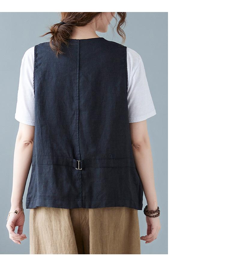 Летний короткий женский жилет без рукавов с повседневной свободной женской жилеткой