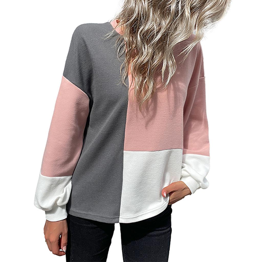 Женский темперамент, свободная строчка, вязаная цветная толстовка с длинными рукавами и длинными рукавами