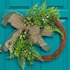 Plant Pastoral Wind Door Pendant Baby Poppy Fruit Green Plant Wreath Dead Branch Rattan Ring Door Hanging